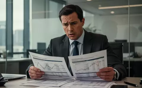 Eine besorgte Person in einem modernen Büro beim Durchsehen von Finanzunterlagen. - Foto: über boerse-global.de