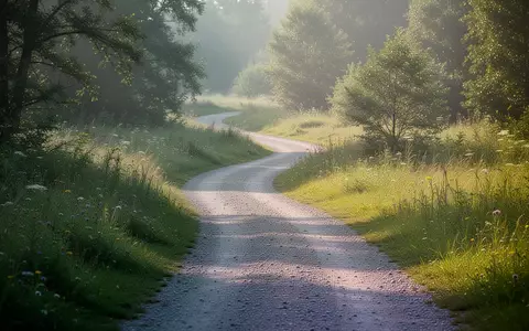Ein malerischer Feldweg, der durch ein grĂĽnes Naturschutzgebiet fĂĽhrt, bei sanftem Morgenlicht. - Foto: ĂĽber boerse-global.de