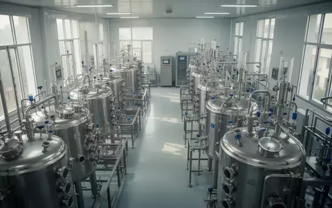 Moderne, sterile pharmazeutische Produktionsanlage mit Edelstahltanks in einer Industriehalle. - Foto: über boerse-global.de