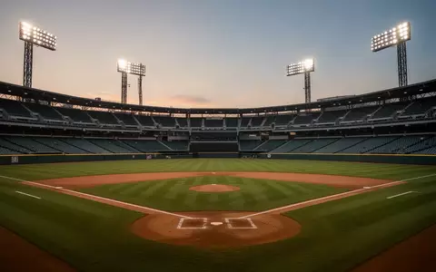 Ein leeres Baseballstadion bei Flutlicht während der Abenddämmerung. - Foto: über boerse-global.de