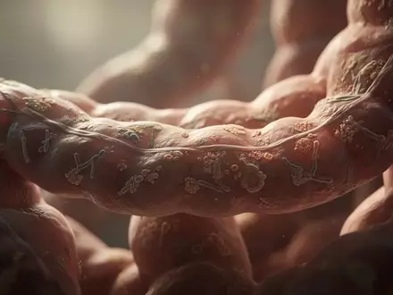 Mikroskopische Nahaufnahme einer organischen, biologischen Struktur, die die Beschaffenheit menschlichen Gewebes darstellt. - Foto: über boerse-global.de