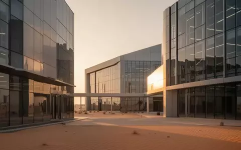 Moderne Glas- und Stahlarchitektur eines Technologiezentrums in Dubai bei Sonnenuntergang. - Foto: über boerse-global.de