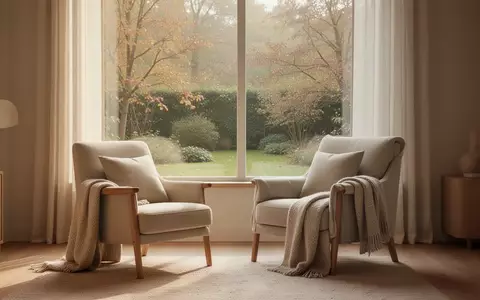 Ein ruhiger, sonnendurchfluteter Raum mit einem Sessel vor einem Fenster mit Blick in einen friedlichen Garten. - Foto: über boerse-global.de