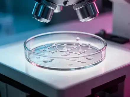 Eine wissenschaftliche Laborumgebung mit einer Petrischale auf einem beleuchteten Mikroskoptisch. - Foto: über boerse-global.de