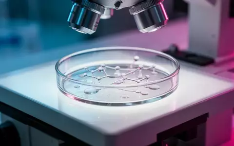 Eine wissenschaftliche Laborumgebung mit einer Petrischale auf einem beleuchteten Mikroskoptisch. - Foto: über boerse-global.de