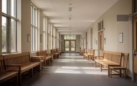 Ein heller, ruhiger Flur in einem öffentlichen Gebäude mit Holzbänken und natürlichem Lichteinfall. - Foto: über boerse-global.de