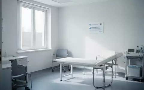 Ein minimalistischer, heller Behandlungsraum in einem öffentlichen Gesundheitszentrum. - Foto: über boerse-global.de
