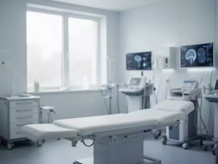 Ein minimalistisch gestalteter, moderner Behandlungsraum in einer Klinik mit ruhiger, professioneller Atmosphäre. - Foto: über boerse-global.de