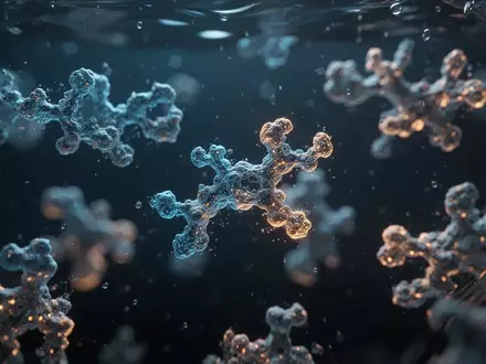 Abstrakte Darstellung mikroskopischer Proteinmuster in einer Laborumgebung zur Veranschaulichung der biomedizinischen Diagnostik. - Foto: über boerse-global.de