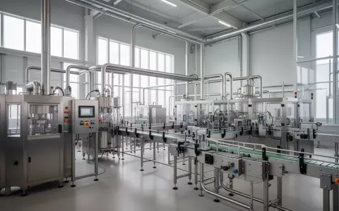 Moderne industrielle Produktionsanlage mit Edelstahlmaschinen in einer hellen Fertigungshalle. - Foto: über boerse-global.de