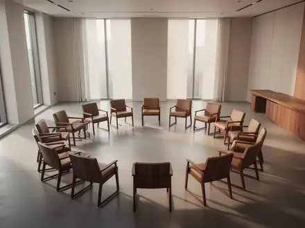 Ein minimalistischer, leerer Konferenzraum mit modernen Holzmöbeln und hellem Tageslicht, der eine professionelle Arbeitsumgebung symbolisiert. - Foto: über boerse-global.de