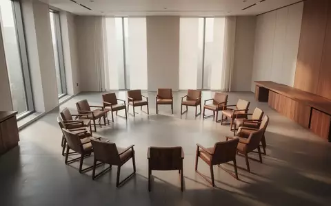 Ein minimalistischer, leerer Konferenzraum mit modernen Holzmöbeln und hellem Tageslicht, der eine professionelle Arbeitsumgebung symbolisiert. - Foto: über boerse-global.de