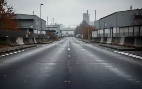 Eine leere, asphaltierte Verkehrsfläche an einem Kontrollpunkt in einem Industriegebiet bei bewölktem Himmel. - Foto: über boerse-global.de