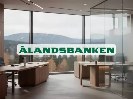 Modernes, minimalistisches Bankbüro mit skandinavischem Design und Blick auf eine nordische Landschaft. - Foto: über boerse-global.de