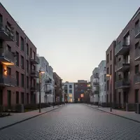 Ein nächtlicher Blick auf eine Wohnsiedlung mit mehrstöckigen Mietshäusern in einer deutschen Stadt. - Foto: über boerse-global.de
