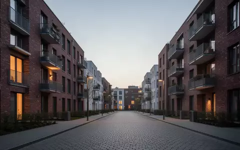 Ein nächtlicher Blick auf eine Wohnsiedlung mit mehrstöckigen Mietshäusern in einer deutschen Stadt. - Foto: über boerse-global.de