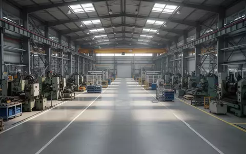 Weite, moderne Fertigungshalle in einer Industrieanlage mit klaren Laufwegen und geordneten Arbeitsbereichen. - Foto: über boerse-global.de