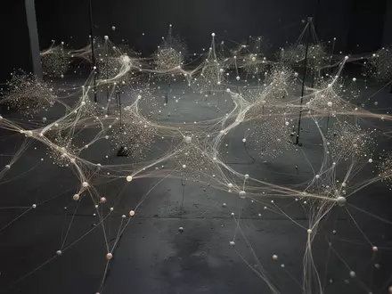 Ein abstraktes, komplexes Netzwerk aus leuchtenden Verbindungen und Knoten in einem dunklen Raum, das systemtheoretische Vernetzung visualisiert. - Foto: über boerse-global.de