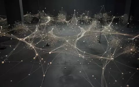 Ein abstraktes, komplexes Netzwerk aus leuchtenden Verbindungen und Knoten in einem dunklen Raum, das systemtheoretische Vernetzung visualisiert. - Foto: über boerse-global.de