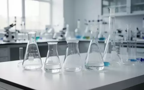 Laborumgebung mit wissenschaftlichen Glaswaren auf einem sauberen Tisch in einem hellen, sterilen Raum. - Foto: über boerse-global.de