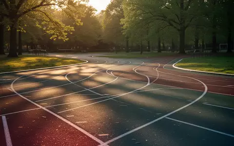 Eine leere Laufbahn in einem Park bei Sonnenuntergang. - Foto: über boerse-global.de