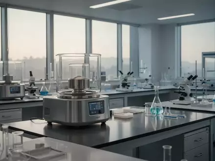 Ein modernes, steriles Labor mit hochwertigen Glasgeräten und Edelstahloberflächen in einer hellen, minimalistischen Umgebung. - Foto: über boerse-global.de