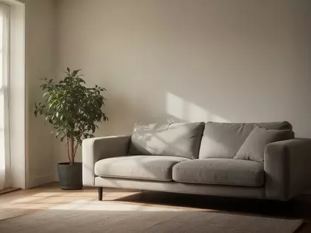 Symbolbild: helles, minimalistisch eingerichtetes Wohnzimmer - Foto: über boerse-global.de