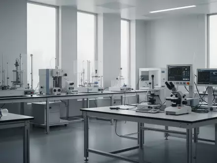 Ein minimalistisches, modernes Labor mit technischer Ausrüstung zur Sicherheitsprüfung in einer klinischen Umgebung. - Foto: über boerse-global.de