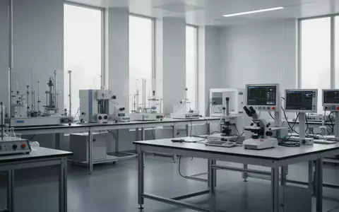 Ein minimalistisches, modernes Labor mit technischer Ausrüstung zur Sicherheitsprüfung in einer klinischen Umgebung. - Foto: über boerse-global.de