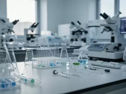 Ein steriles, modernes Labor mit medizinischen Analysegeräten in einer hellen, ruhigen Umgebung. - Foto: über boerse-global.de