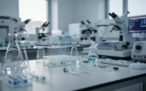 Ein steriles, modernes Labor mit medizinischen Analysegeräten in einer hellen, ruhigen Umgebung. - Foto: über boerse-global.de