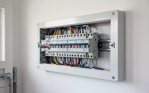 Elektrischer Verteilerkasten mit Sicherungsautomaten in einem Wohngebäude. - Foto: über boerse-global.de