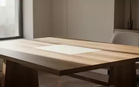 Ein minimalistischer, aufgeräumter Arbeitsplatz mit einem hölzernen Schreibtisch in hellem Tageslicht. - Foto: über boerse-global.de