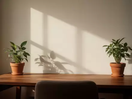 Ein minimalistischer Schreibtisch in einem sonnendurchfluteten Raum symbolisiert langfristige finanzielle Vorsorge. - Foto: über boerse-global.de