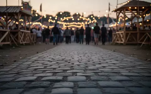 Ein belebter Festplatz in der Dämmerung mit unscharfen Lichtern und einem leeren Weg im Vordergrund. - Foto: über boerse-global.de