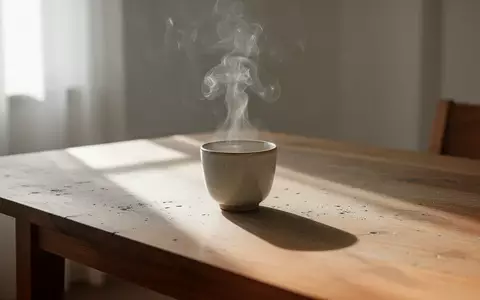 Eine dampfende Kaffeetasse auf einem Holztisch in einem hellen, sonnendurchfluteten Raum. - Foto: über boerse-global.de