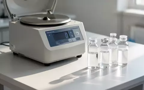 Medizinische Laborausrüstung mit Glasfläschchen auf einer sterilen Oberfläche in einem klinischen Umfeld. - Foto: über boerse-global.de