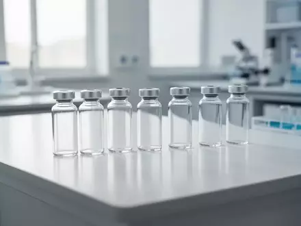 Leere, sterile Glasphiolen auf einem Labortisch zur Darstellung mikrobiologischer Forschung. - Foto: über boerse-global.de