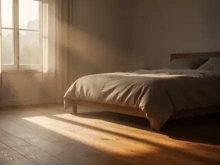 Natürliches Sonnenlicht, das durch ein Fenster in einen minimalistischen Raum fällt und eine ruhige Atmosphäre erzeugt. - Foto: über boerse-global.de