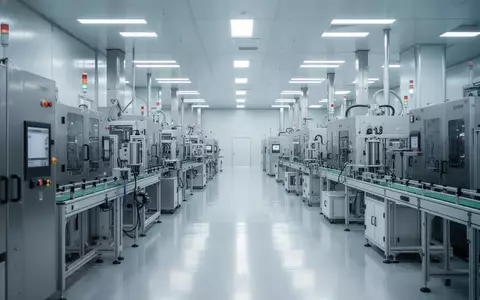 Moderne Fertigungshalle für Halbleitertechnologie in einer sterilen, hochtechnologischen Industrieumgebung. - Foto: über boerse-global.de