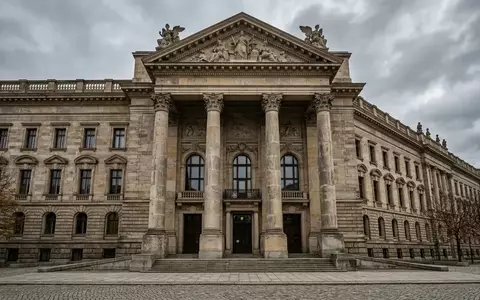 Ein neoklassizistisches Gerichtsgebäude mit massiven Säulen unter bewölktem Himmel. - Foto: über boerse-global.de