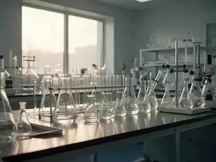 Ein modernes, steriles Labor für biotechnologische Forschung mit wissenschaftlichen Glasgeräten auf einer Arbeitsfläche. - Foto: über boerse-global.de