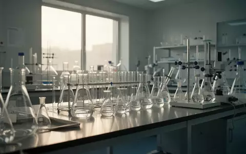 Ein modernes, steriles Labor für biotechnologische Forschung mit wissenschaftlichen Glasgeräten auf einer Arbeitsfläche. - Foto: über boerse-global.de