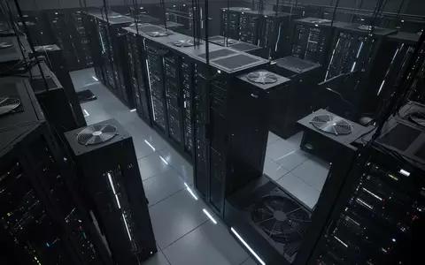 Dunkle, moderne Server-Infrastruktur in einem klimatisierten Technikraum mit subtiler Beleuchtung. - Foto: über boerse-global.de