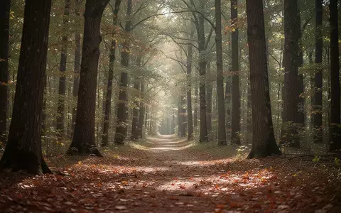 Ein sonnendurchfluteter Waldpfad mit herbstlichem Laub und Bäumen, der Ruhe und körperliche Aktivität in der Natur symbolisiert. - Foto: über boerse-global.de