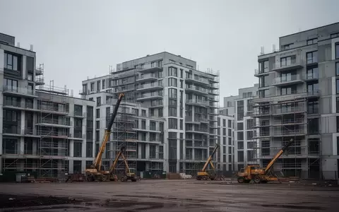 Eine unfertige Baustelle eines modernen Wohnkomplexes unter einem bewölkten Himmel. - Foto: über boerse-global.de
