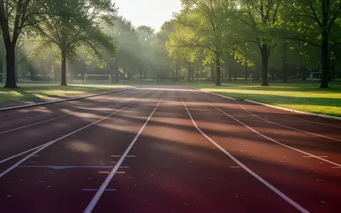 Eine leere Laufbahn in einem Park im sanften Licht des frühen Morgens. - Foto: über boerse-global.de