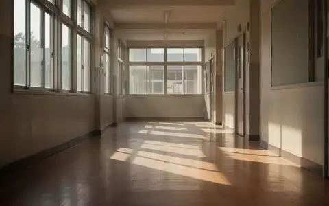 Ein leerer, sonnendurchfluteter Schulflur mit langen Schatten auf dem Boden, der eine ruhige und nachdenkliche Atmosphäre vermittelt. - Foto: über boerse-global.de