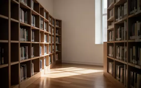 Ein sonnendurchfluteter Bereich in einer Bibliothek mit hölzernen Bücherregalen und natürlichem Lichteinfall. - Foto: über boerse-global.de
