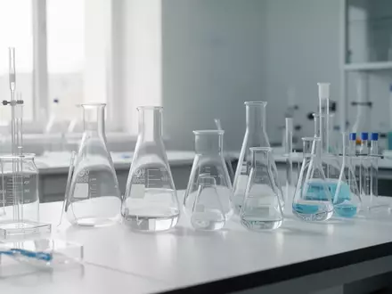 Ein steriler Laborarbeitsplatz mit wissenschaftlichen Glasgefäßen in einer hellen, medizinischen Umgebung. - Foto: über boerse-global.de